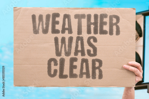 Obraz na plátně "Weather Was Clear" Atmospheric conditions posed no apparent visibility issues