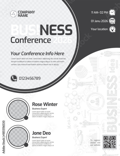 Modern Business Conference Flyer Template with Corporate Seminar Layout