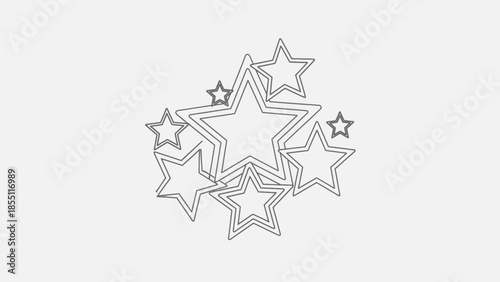 Star cluster outline drawing - graphic element