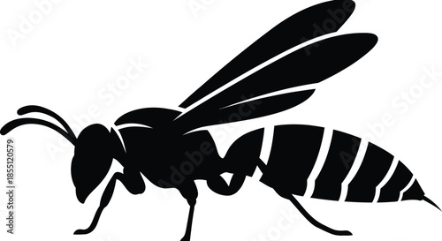Yellowjacket Silhouette Vector Illustration on White Background