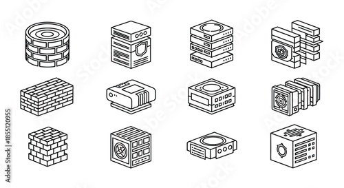 Collection of various server units