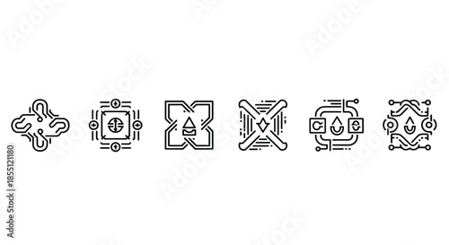 Abstract geometric shapes and symbols