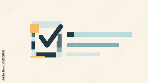 Checklist with Checkmark and Lines.