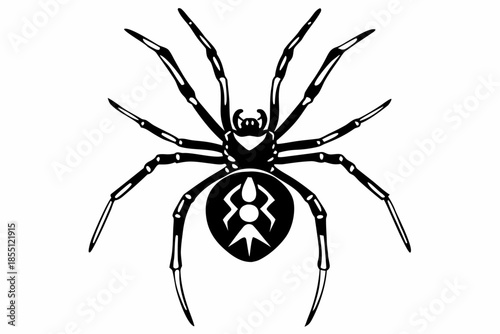 Black Spider Silhouette Vector Illustration