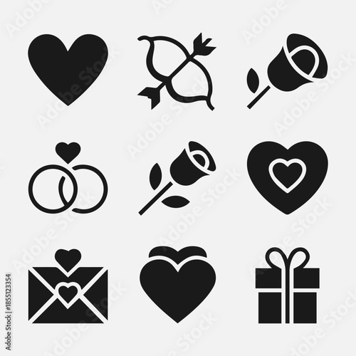 Valentine Icon New Design Black And White