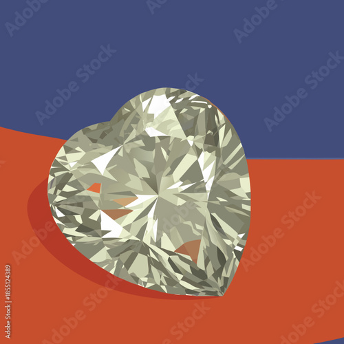 Luxury Diamond Cut Heart Gemstone With Light Refr