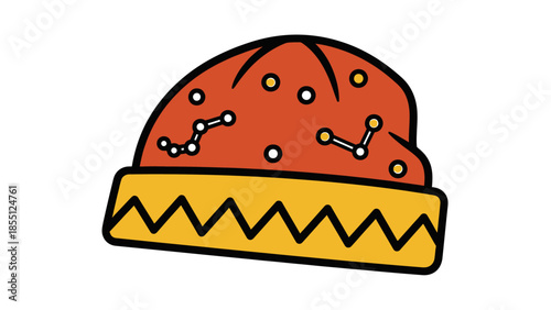 Cozy Beanie Hat with Cosmic Constellations Pattern - Winter Warmth