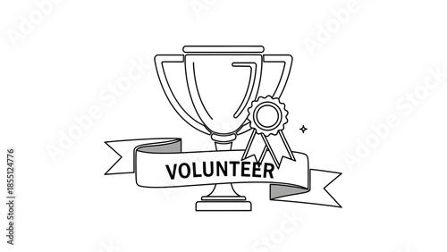 Volunteer Trophy Award Ribbon Icon