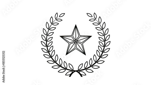 Star Laurel Wreath Emblem Award Emblem Vector
