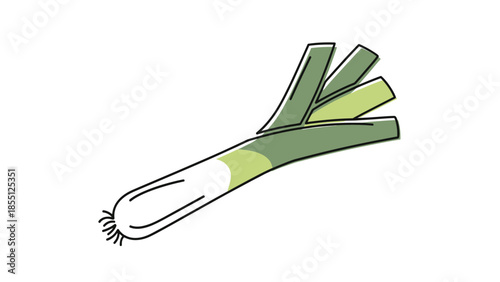 Fresh Leek Vegetable Illustration - Healthy Food Ingredient