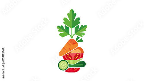 Fresh Vegetable Stack with Parsley - Healthy Food Concept