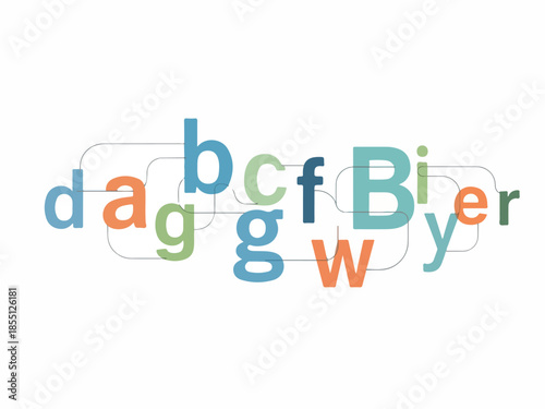 Abstract design concept Colorful letters spelling 'Big' and 'Bier' in a creative typographic style