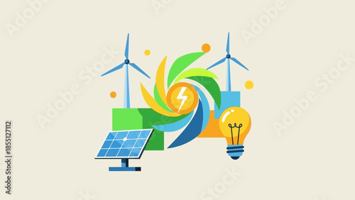 Renewable Energy Sources and Sustainability Concept.