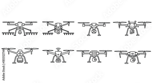 Various designs of drones