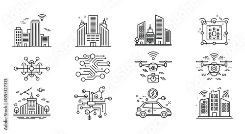 Modern city infrastructure with smart technology