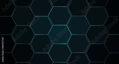 Dark blue glowing honeycomb pattern abstract digital technology background