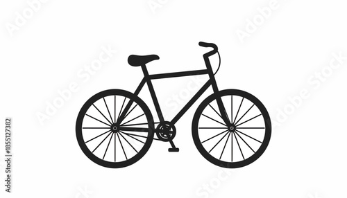 Simple black and white bicycle illustration on a white background.