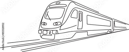 Single one line drawing of train seen from the front prepares to carry passengers quickly, safely and comfortably to their destination. one line Icon drawing