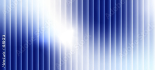 neon blue glass stripes, abstract blue white vertical light bars background on black. Sharp ribbed distortion, cinematic glow; futuristic texture background, vector illustration