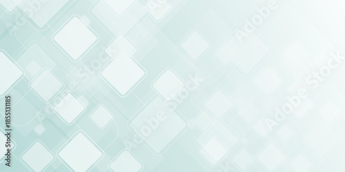 Abstract light blue and white background with overlapping geometric square shapes and soft gradient for modern digital use