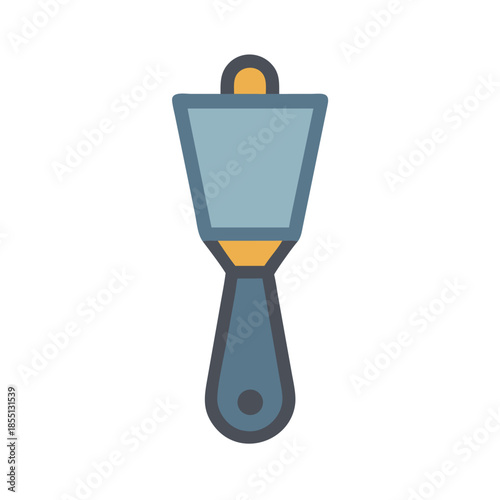 Simple line art style putty knife stock image