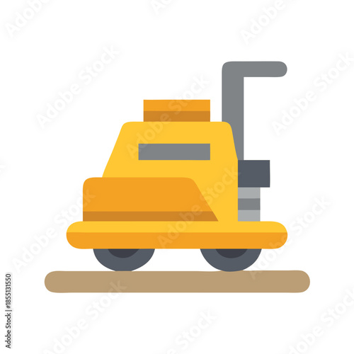 Flat icon illustration of a construction plate compactor