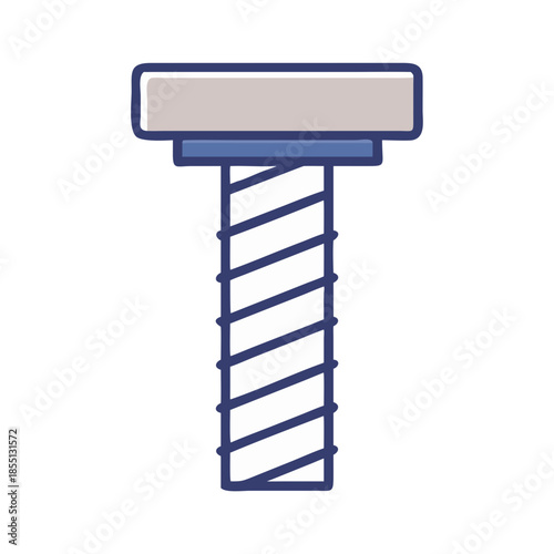 Isolated cartoon screw flat design engineering construction concept