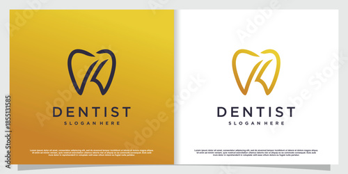 Dental logo design with creative element style Premium Vector part 8