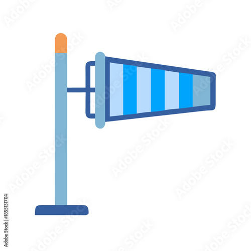 Windsock for weather monitoring showing wind direction indicator