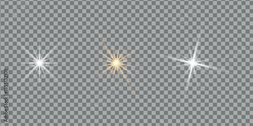 Light effect collection lens flare isolated on transparent background