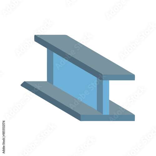 Isometric I-beam illustration for construction or industrial purposes