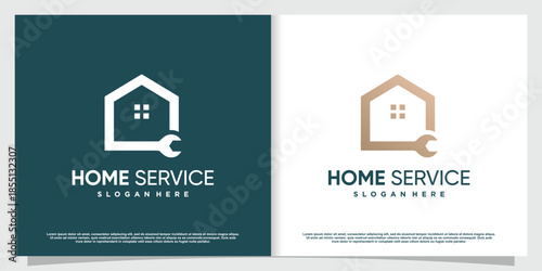 House service logo design with creative unique element Premium Vector part 2