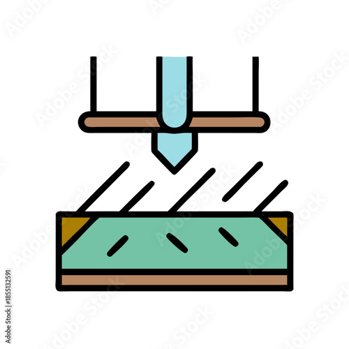 Flat design metal forming machine bending a sheet metal