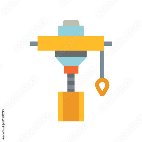 Stylized Crane Illustration with Cargo on Black Background