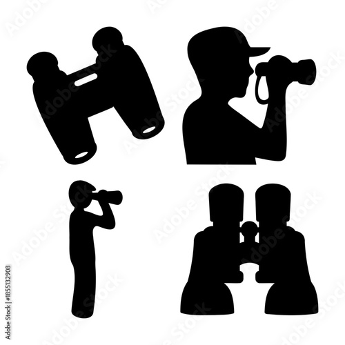 Binoculars and observation: a collection of silhouettes for visual exploration and discovery