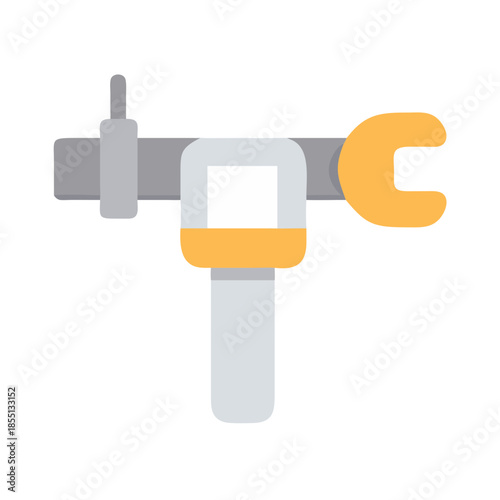 Minimalist digital caliper tool illustration on a black backdrop