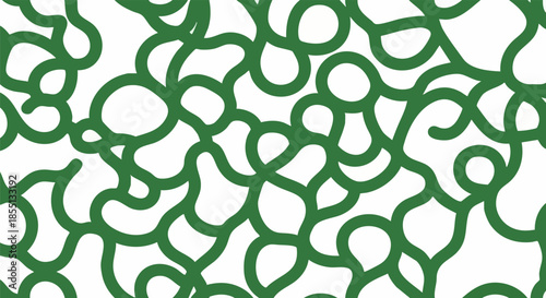 Abstract green organic line pattern seamless background texture design
