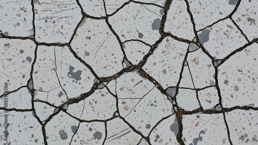 Obraz premium Dry Cracked Earth Surface Closeup View.