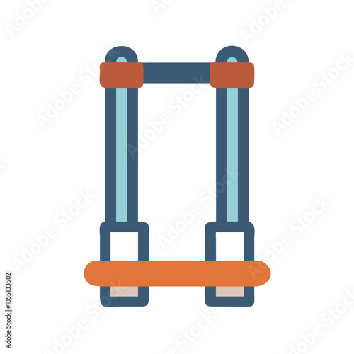 Minimalist icon of parallel bars exercise equipment on black
