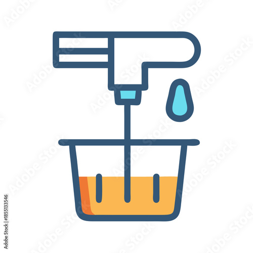 Water filtration or drip illustration in flat graphic style