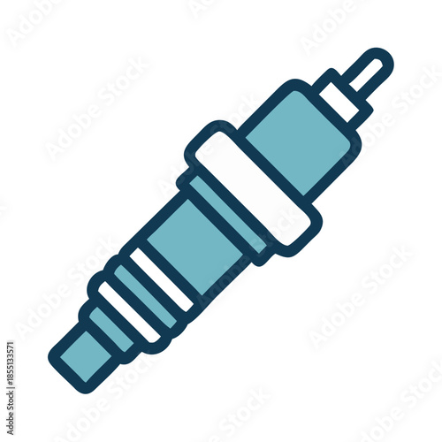 Single spark plug illustration on a black background design