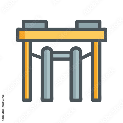 Geometric flat design illustration of access control turnstile