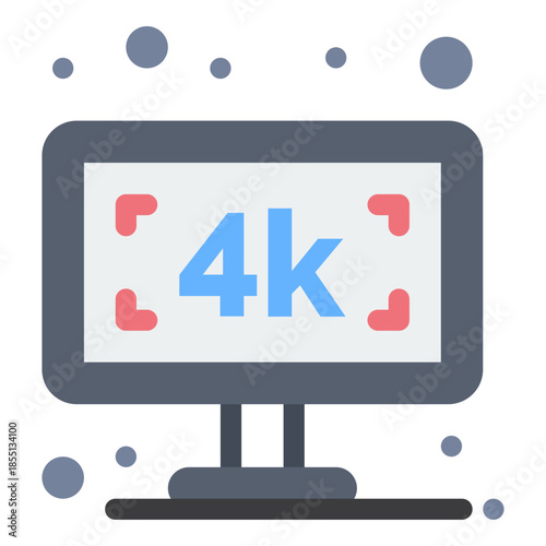 4K Monitor: A modern 4K monitor displays the 4K resolution, surrounded by design elements. 