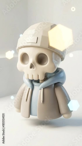 Stylized 3D skull character