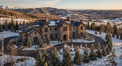 Dreamy snowy mega mansion in Utah . USA 