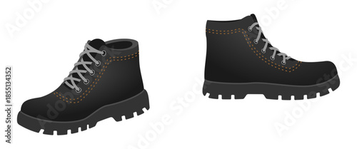 safety boot for worker, vector illustration isolated on white background.