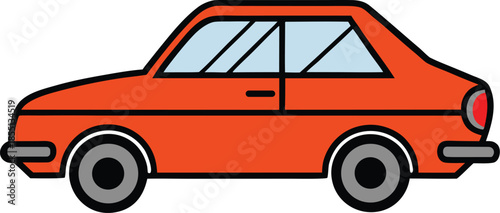 Flat Design Vector Car Icon