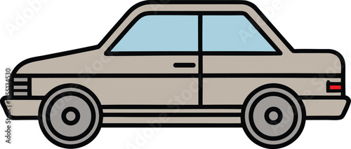Realistic Passenger Car Side View Vector Template