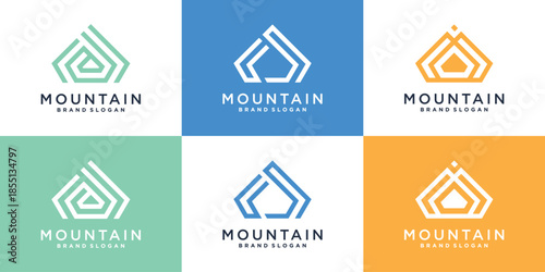 Mountain logo collection with modern simple and minimalist concept Premium Vector part 2