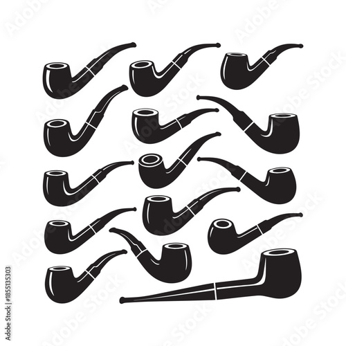 Smoking Pipes Silhouettes Collection